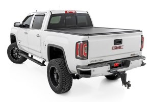 GMC Sierra 3500HD Running Boards - Rough Country - TR2 Aluminum - Black - '07-'19